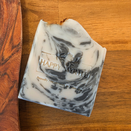 Obsidian natural soap with activated charcoal and pink clay