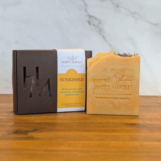 Sunkissed essential oil soap with carrot and calendula
